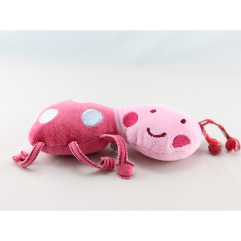 Doudou coccinelle rouge rose AUCHAN