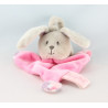 Doudou lapin gris rose pois avec anneau BABY NAT 