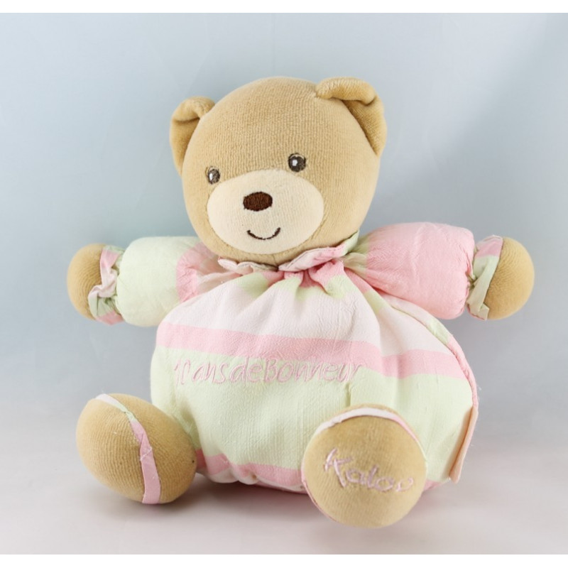 Doudou bébé ours pull vichy bleu couche KALOO 