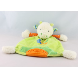 Doudou plat vache bleu multicolore dentition BABYSUN NEUF