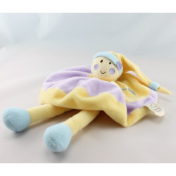 Doudou marionnette lutin mauve jaune spirale REVE DE BEBE