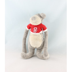 Doudou chien cocard bleu rayé OBAIBI