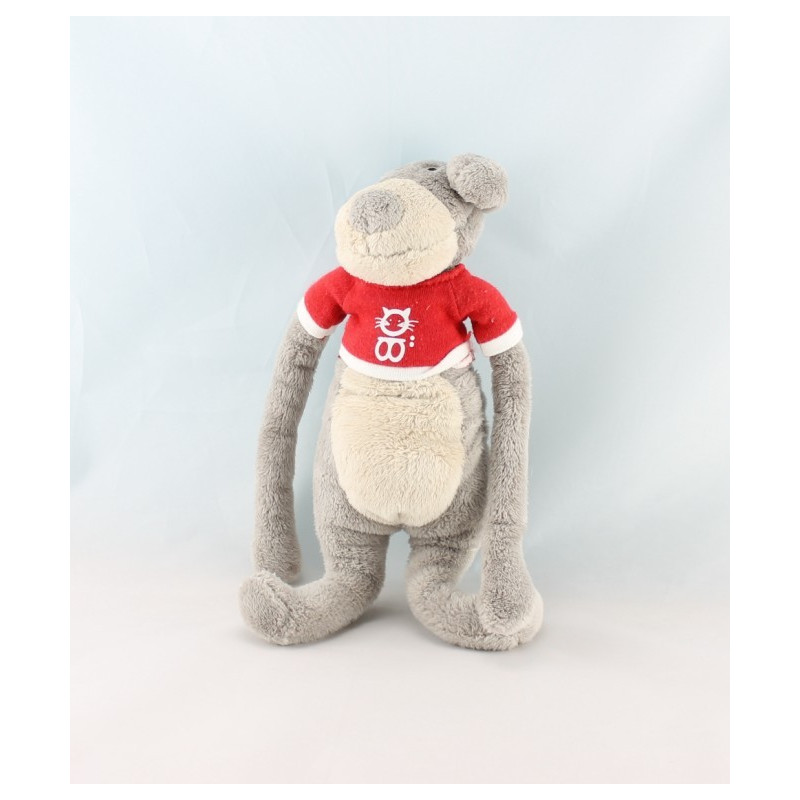 Doudou chien cocard bleu rayé OBAIBI