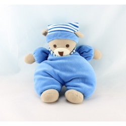 Doudou ours beige rouge rayé NOUNOURS