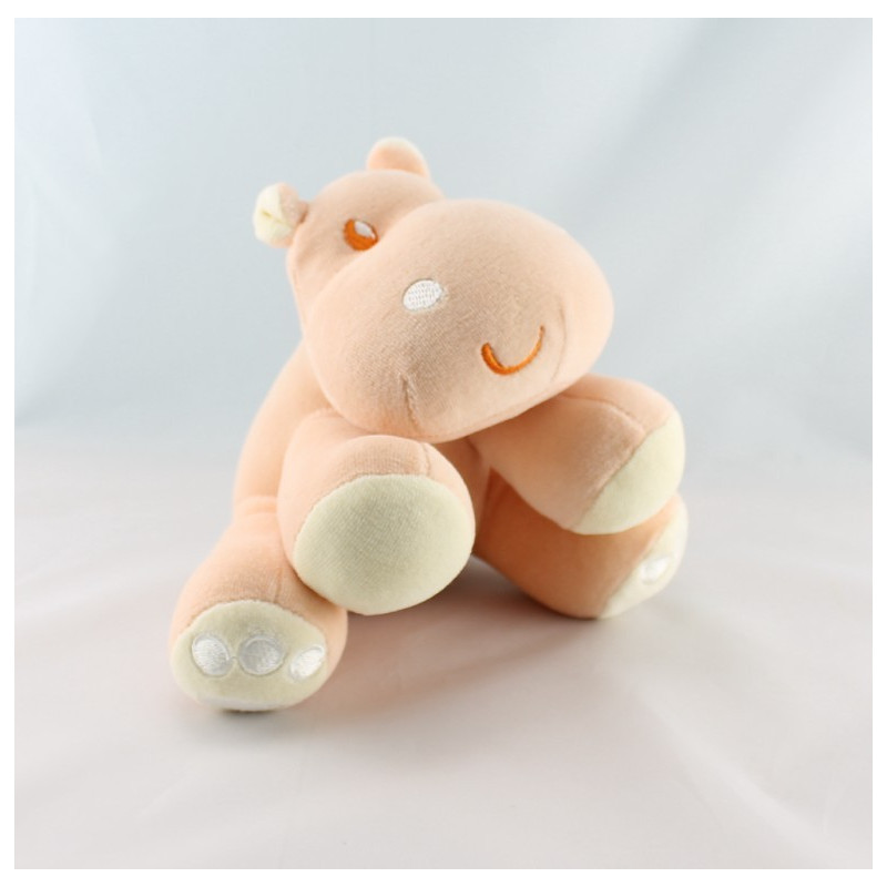 Doudou girafe coeur jaune orange KIMBALOO