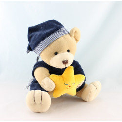 Doudou musical ours bleu marine avec lune JOLLYBABY