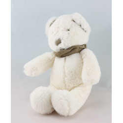 Doudou ours blanc bandanas gris NICOTOY