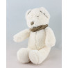 Doudou ours blanc bandanas gris NICOTOY