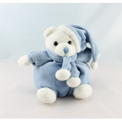 Doudou ours beige marron écharpe blanche CP INTERNATIONAL