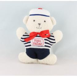 Doudou Ours boule bleu noeud TARTINE ET CHOCOLAT