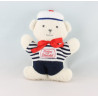 Doudou Ours boule bleu noeud TARTINE ET CHOCOLAT