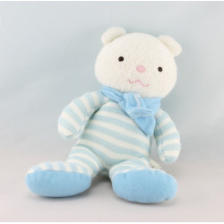 Doudou hochet luminou ours rayé bleu JEMINI