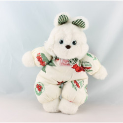 Doudou lapin blanc cerise vichy vert TARTINE ET CHOCOLAT