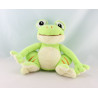 Doudou plat grenouille bleu vert CP INTERNATIONAL