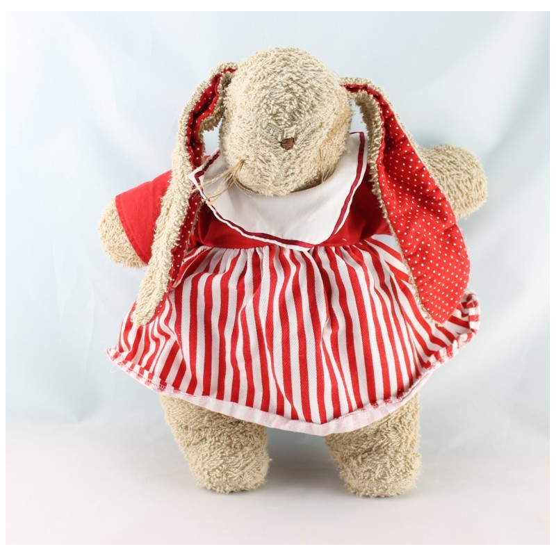 Doudou lapin beige bleu pois SIGIKID