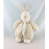 Doudou lapin carreaux beige blanc TARTINE ET CHOCOLAT