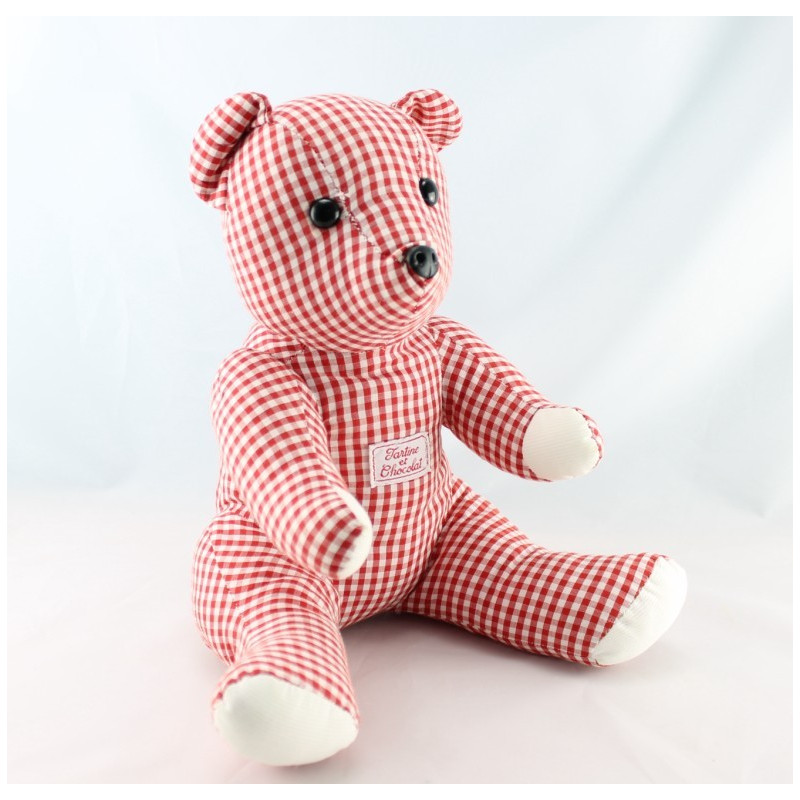 Doudou boule ours marin rayé rouge TARTINE ET CHOCOLAT