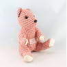 Doudou ours tissu vichy rouge TARTINE ET CHOCOLAT