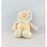 Doudou lion orange jaune criniére bleu vert JOLLYBABY