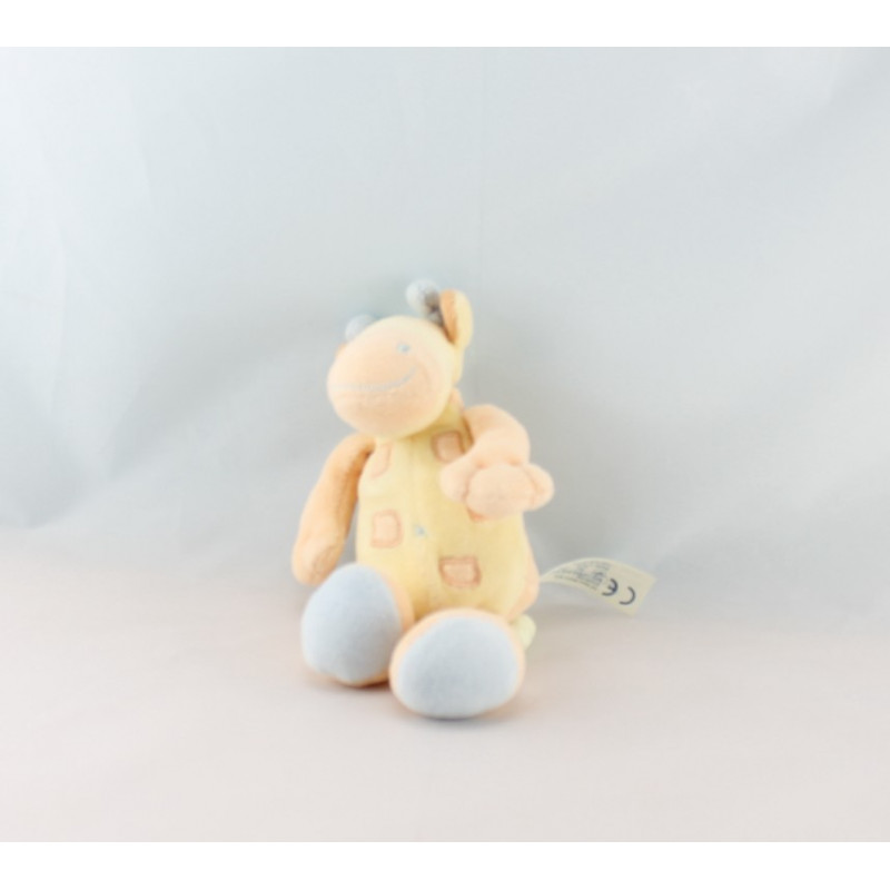Doudou musical girafe orange jaune bleu NATTOU
