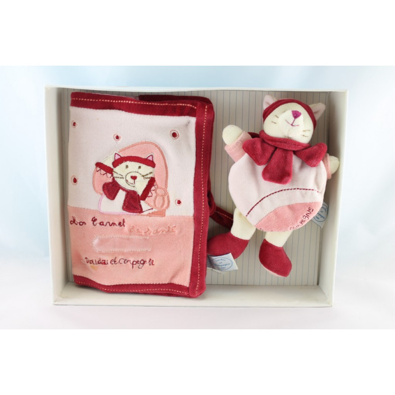 Doudou et compagnie chat Minouchette Bordeaux rose cape 