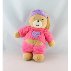 Doudou lapin mauve violet bandeau coeur rose TAKINOU