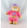 Doudou lapin mauve violet bandeau coeur rose TAKINOU