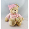 Doudou musical ours zig lilirose rose avec fleurs Kaloo