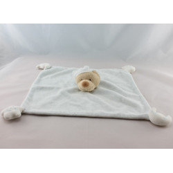 Doudou plat carré bleu ciel ours lune NATTOU