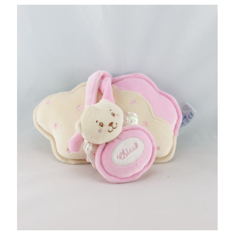 Doudou ours rose avec ailes anneau dention CHICCO