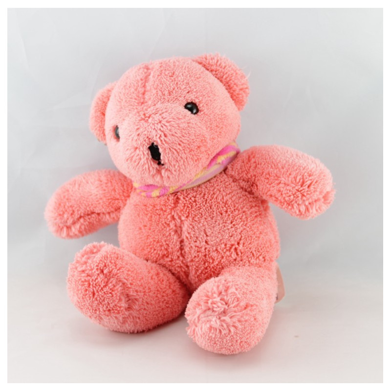 Doudou ours rose blanc fleur JEMINI PLANET PLUCH