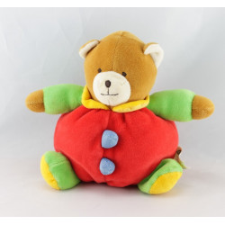 Doudou boule souris bleu blanc jaune BABYSUN