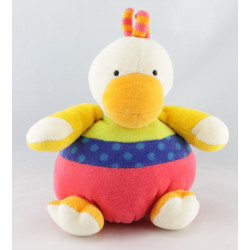 Doudou boule ours rouge vert jaune BABYSUN