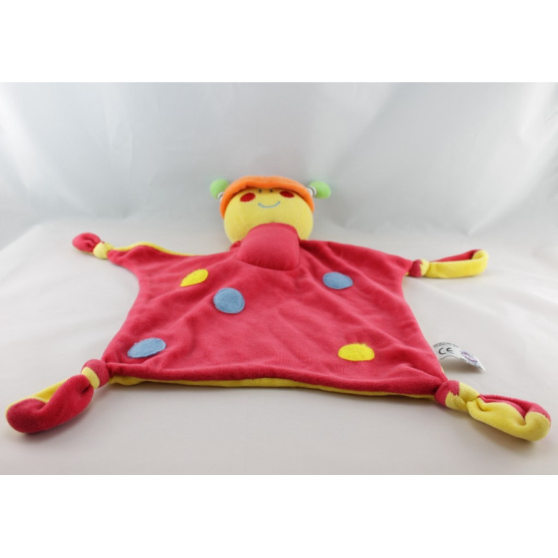 Doudou plat coccinelle rouge jaune Dodo d'amour MGM