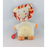 Doudou plat lion beige rouge gris AUCHAN