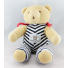 Doudou ours beige bleu marine noeud rouge HISTOIRE D'OURS