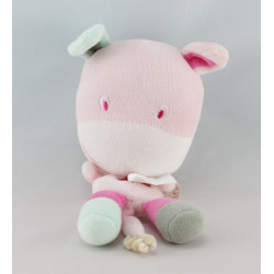 Doudou hippopotame vache bleu AUCHAN
