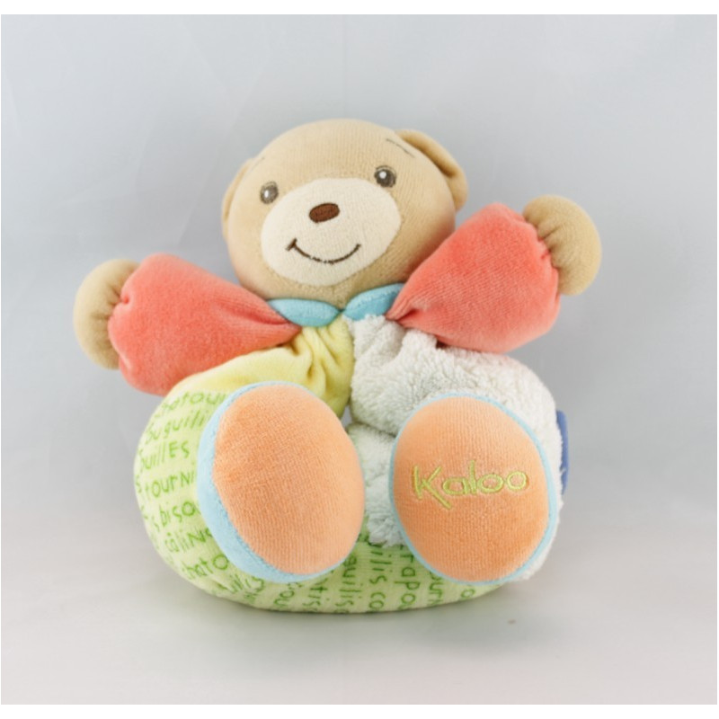 Doudou plat patchwork lapin anniversaire confettis crapouilles Kaloo