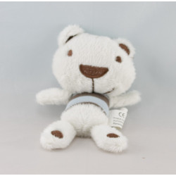 Doudou ours blanc vert AUCHAN