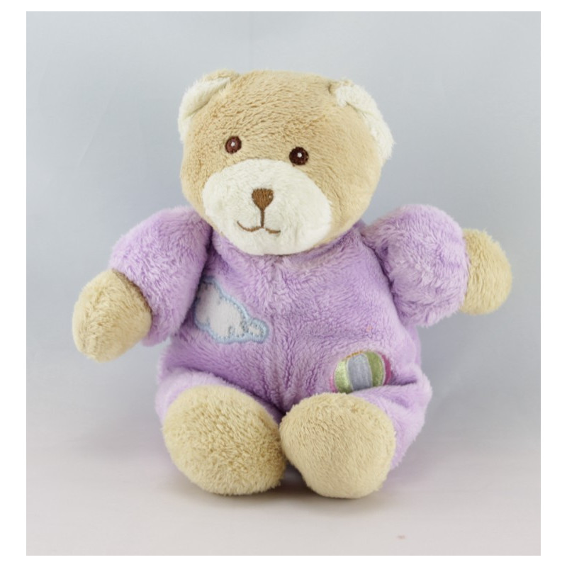 Doudou ours violet mauve nuage montgolfiére GIPSY