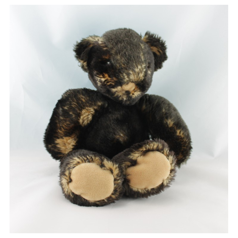 Doudou ours beige rayé bleu coeur rouge IKEA