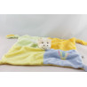 Doudou plat vache jaune vert rose bleu nuage GIPSY