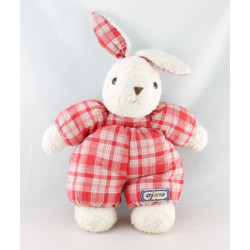 Doudou lapin beige foulard rouge AJENA