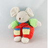 Doudou souris rouge vert jaune AJENA