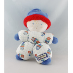 Doudou poupée chiffon fille bleu AJENA 