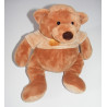 Doudou ours brun pull rayé marron BABY NAT