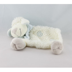 Doudou semi plat mouton blanc bleu spirale KIABI NICOTOY