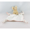 Doudou plat lapin blanc rose KALOO