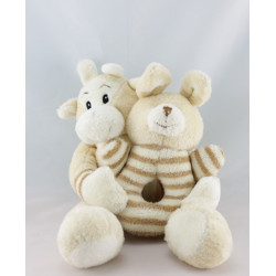 Doudou girafe vache écru beige AJENA