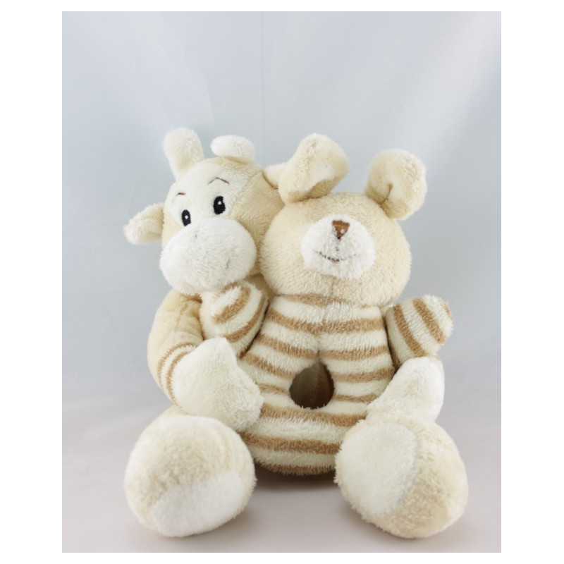 Doudou girafe vache écru beige AJENA